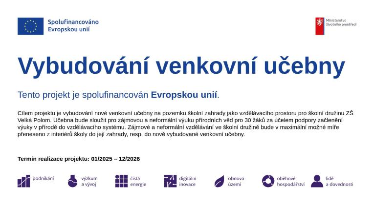 Obrázek publicity Vybudování venkovní učebny